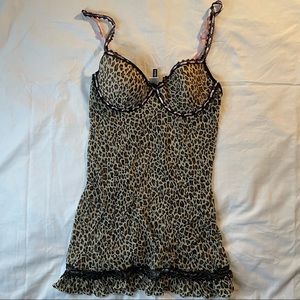 Rampage y2k cheetah print mesh minidress